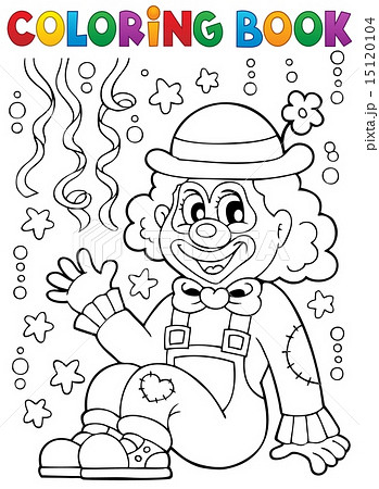 Coloring book with cheerful clown 4 15120104