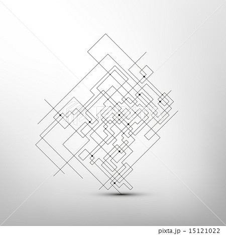 Abstract background vector.  Technical construction with connected lines and dots. Vector 15121022