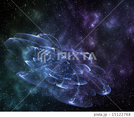 Abstract cosmic cloud, flowers,  stars of a planet 15122768