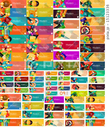 Mega set of universal web option infographic banners 15123336