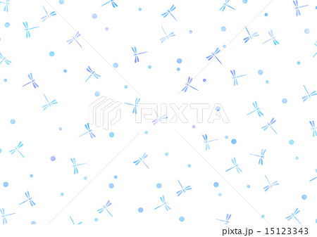 トンボ柄の壁紙 青系のイラスト素材 15123343 Pixta