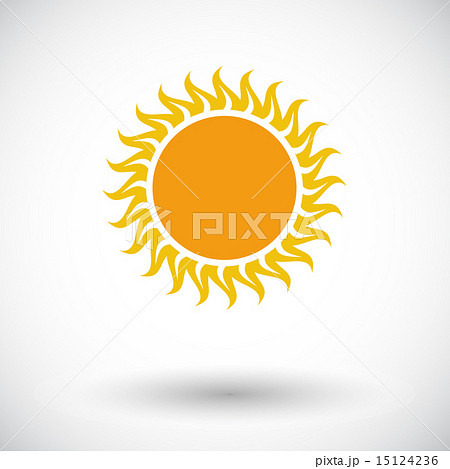 Sun single flat icon.のイラスト素材 [15124236] - PIXTA