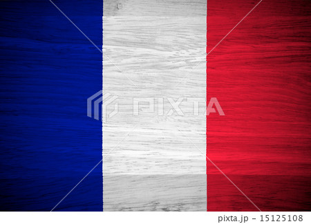 France flag on wood texture 15125108