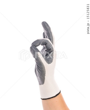 Rubber protective gray glove 15125831