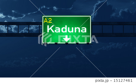 Kaduna Nigeria Highway Road Sign at Night Kaduna Nigeria Highway Road Sign at Night 15127461