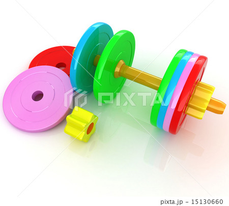 Colorful dumbbells are assembly Colorful dumbbells are assembly 15130660