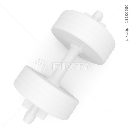 White dumbbells on a white background 15130680