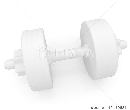 White dumbbells on a white background White dumbbells on a white background 15130681