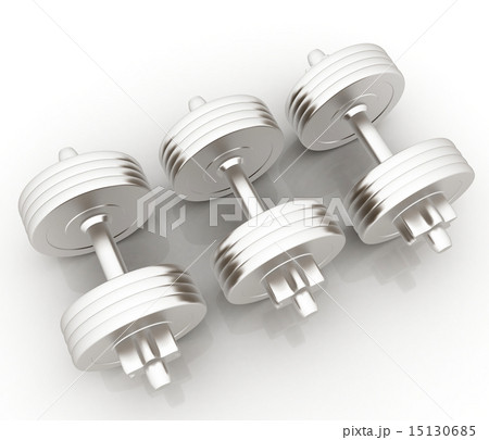 Metall dumbbells on a white background Metall dumbbells on a white background 15130685