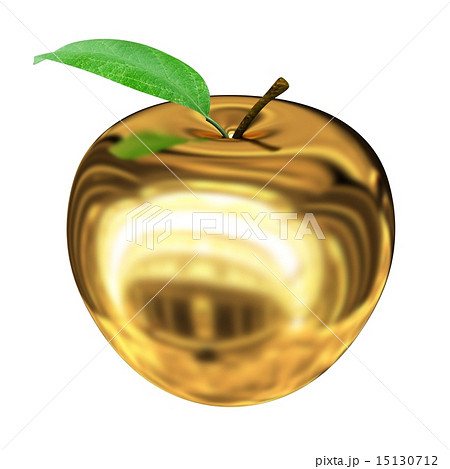 Gold Apple Isolated On White Background Seriesのイラスト素材