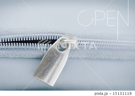 Open quote concept macro zipper shut background Open quote concept macro zipper shut background 15131119