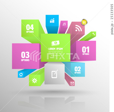 Boxes banner abstract background of color.  15133505