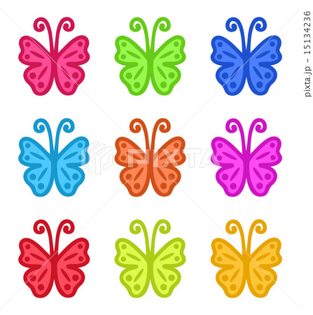 Set of Colorful Hand Drawn Butterflies 15134236
