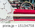 White Lace Umbrella in Vintage Car 15134758