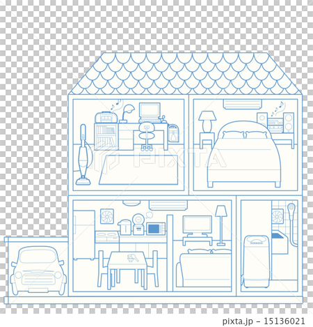Cross section of our house Blue 15136021