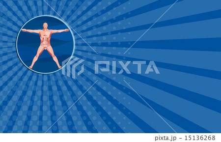 Business card Da Vinci Man Anatomy Low Polygon 15136268