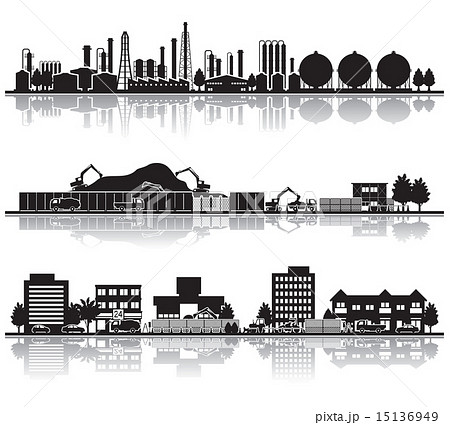 様々な都市 建設のイラスト素材