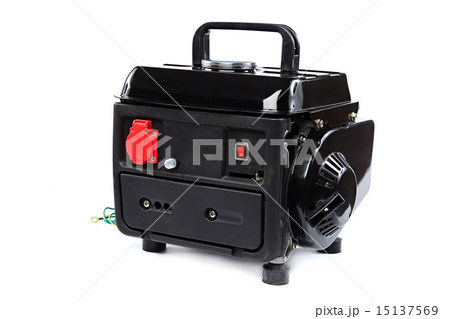 Portable fuel electric generator on white. Portable fuel electric generator on white. 15137569