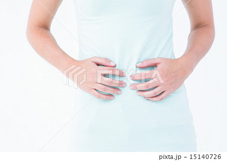 Woman suffering from stomach pain Woman suffering from stomach pain 15140726