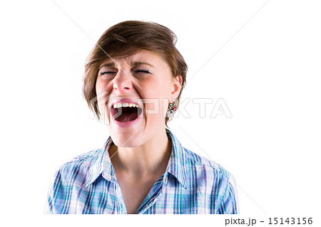 Pretty brunette shouting Pretty brunette shouting 15143156