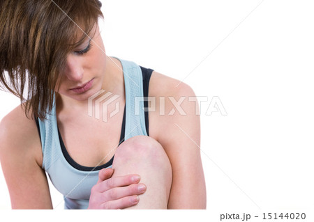 Pretty brunette with knee injury 15144020