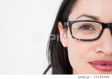 Pretty brunette wearing eye glasses Pretty brunette wearing eye glasses 15144349