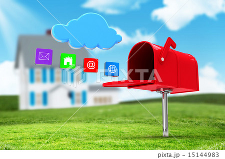 Composite image of red email postbox 15144983