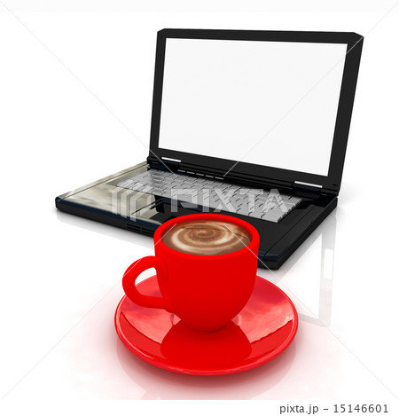 3d cup and a laptop 15146601