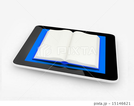 tablet pc and opened book 15146621