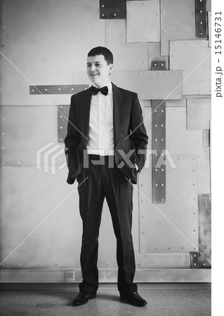Young man in tuxedo. Black and white. Young man in tuxedo. Black and white. 15146731