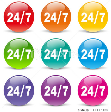 twenty four hours access icons 15147160