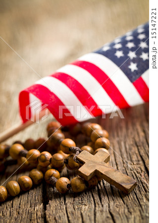 rosary beads with american flag 15147221