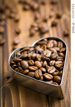 coffee beans in heart form coffee beans in heart form 15147333