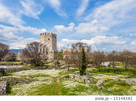 Platamon fortress against dramatic sky 15148382