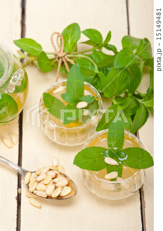 Arab traditional mint and pine nuts tea 15149481