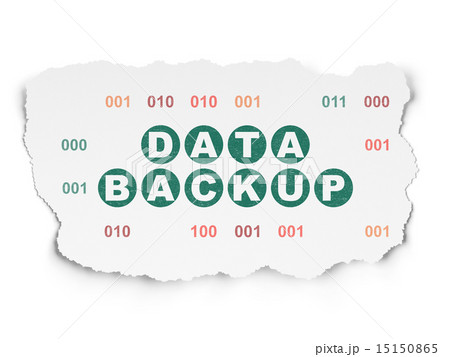 Information concept: Data Backup on Torn Paper background 15150865