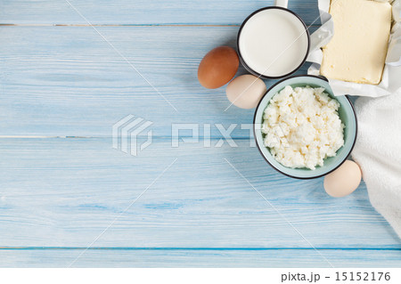 Dairy products. Milk, cheese, egg, curd cheese 15152176