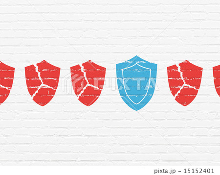 Privacy concept: shield icon on wall background Privacy concept: shield icon on wall background 15152401