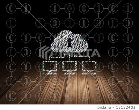 Security concept: Cloud Network in grunge dark room 15152403