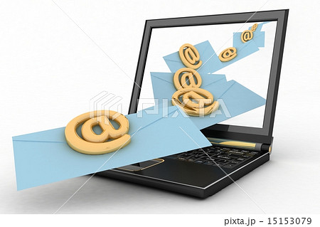 Laptop with incoming letters via e-mail Laptop with incoming letters via e-mail 15153079