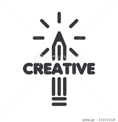 vector logo pencil art with rays 15153318