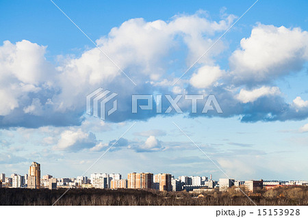 clouds in blue spring sky over city clouds in blue spring sky over city 15153928