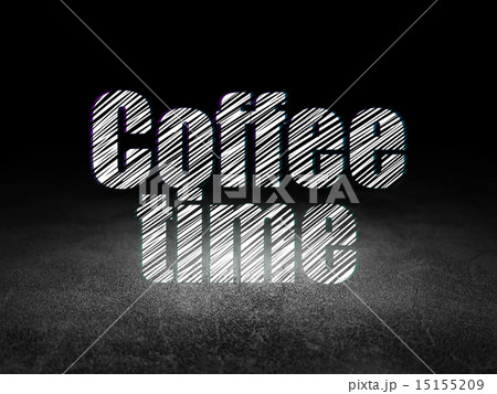 Time concept: Coffee Time in grunge dark room 15155209
