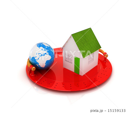 house and earth on restaurant cloche 15159133
