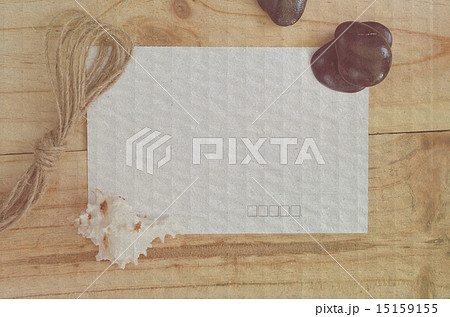 postcard with stone and seashell in soft style 15159155