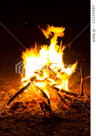 Flames of a campfire in the night. Flames of a campfire in the night. 15159487