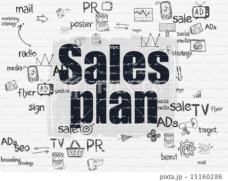 Marketing concept: Sales Plan on wall background 15160286