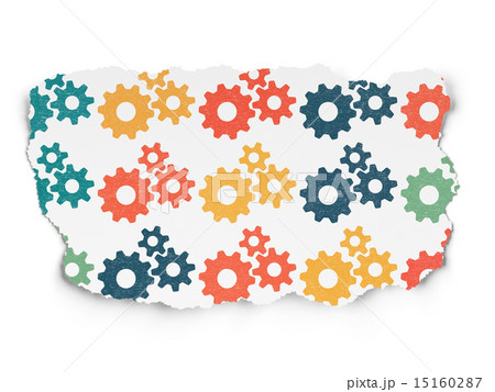 Marketing concept: Gears icons on Torn Paper background 15160287
