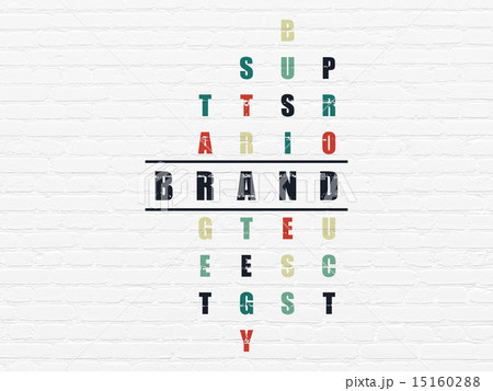 Advertising concept: word Brand in solving Crossword Puzzle Advertising concept: word Brand in solving Crossword Puzzle 15160288