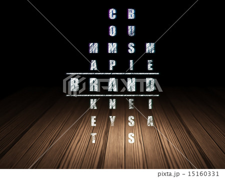 Advertising concept: word Brand in solving Crossword Puzzle Advertising concept: word Brand in solving Crossword Puzzle 15160331